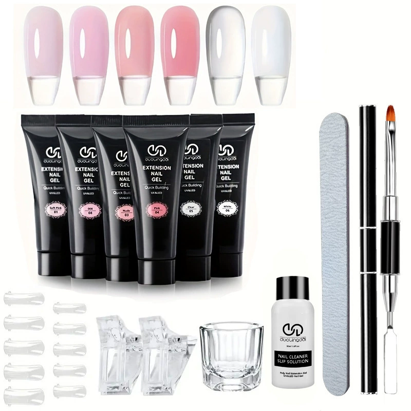 Кросс-бордерный хит продаж: набор для наращивания ногтей Duoling Dai с шестью цветами кристаллов, клей для ногтей, специальный производитель для салонов красоты, оптовая продажа.