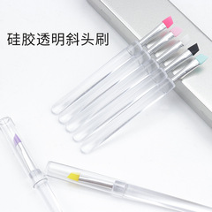 Wholesale Transparent Silicone Hair Makeup Brush with Cap Portable Eyebrow Brush Angled Eye Makeup Silicone Brush Makeup Tool