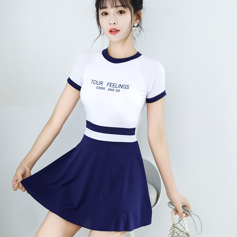 2023 nuevo traje de baño de verano de las mujeres split conservador deportes ins estilo adelgazamiento vientre cubriendo deportes traje de baño de aguas termales