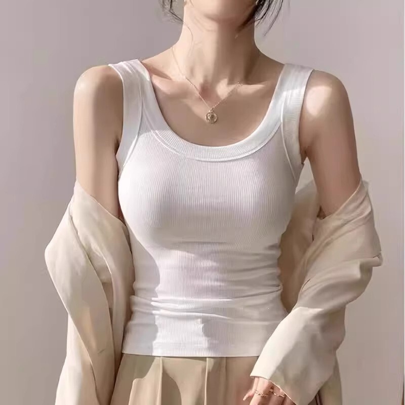 Japanese Sports Camisole for Women 2026 New Model, Solid Color Sleeveless T-Shirt, Can Be Worn as an Inner Layer or Outerwear