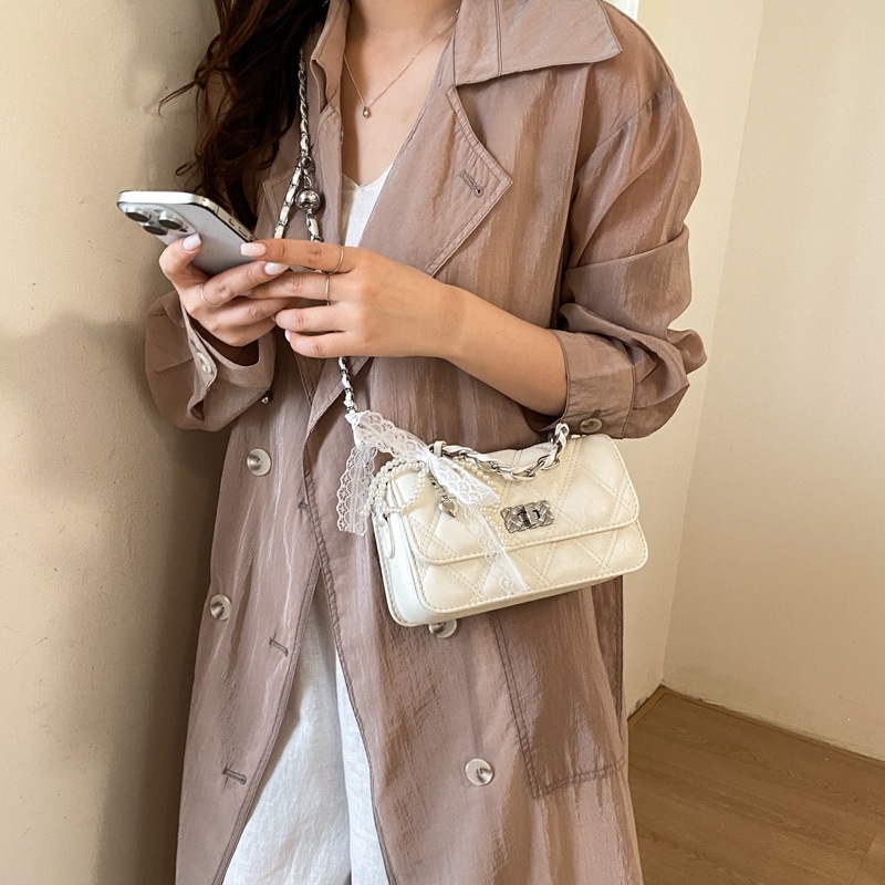 Xiaoxiang estilo de cadena de diamond bolso pequeño bolso de mujer de verano nuevo bolso de moda estilo diario simple bolso cuadrado image 5