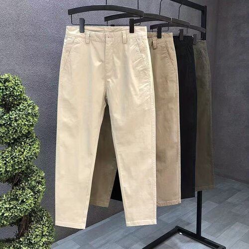 High-Quality Spring, Summer, Autumn Slim-Fit Straight Leg Men's Harlon Nine-Foot Casual Suit Pants from Trendy Brand