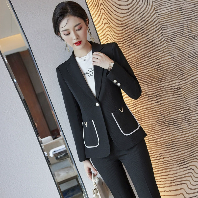 Стюардесса униформа профессиональный костюм мода темперамент богиня фана ресепшн ювелирный магазин салон красоты рабочая одежда брюки осень-зима