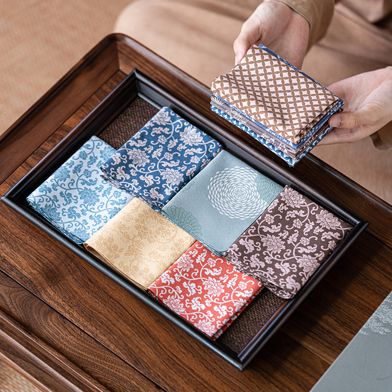 Chinese-style Square Double-sided Velvet Strong Absorbent Dry Brew Tea Towel Household Tea Table Tablecloth Zen Style Pot Towel Tea Ceremony Accessories