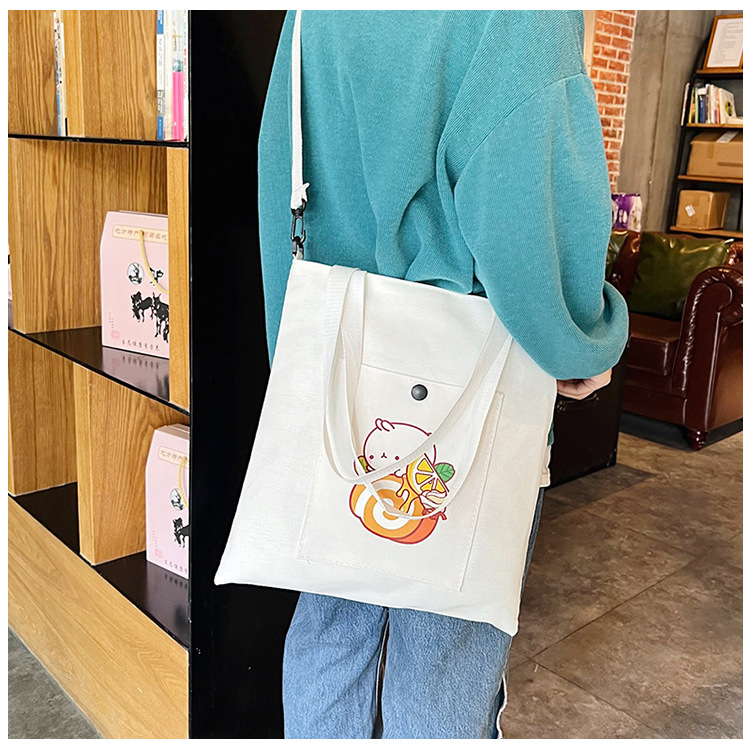 The new Korean-style cute Japanese-style single-shoulder bag is selling well. It's a simple and versatile canvas bag for college students' crossbody tutoring undefined
