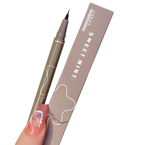 Makeup sweet mint slim eyeliner waterproof and sweatproof long-lasting non-smudge brown liquid silkworm pen wholesale