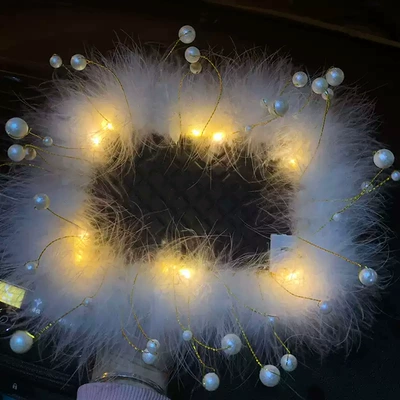 Anti-slip mat, instrument table mat furry mat - small-size-dream-bubble-feather-non-slip-mat-white-with-light