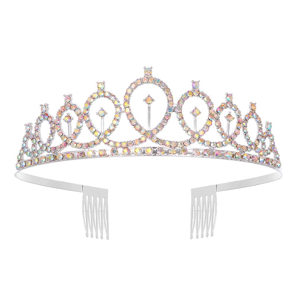 Cristal diadema metal rhinestone horquilla princesa cumpleaños updo rendimiento temperamento tocado corona estilo coreano nuevo