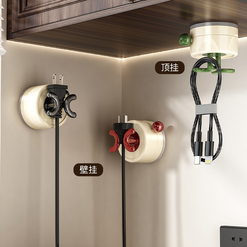 Soporte de enchufe de ventosa Toma de cocina montada en la pared de carga fuerte artefacto de almacenamiento de energía Gancho de enchufe sin perforación