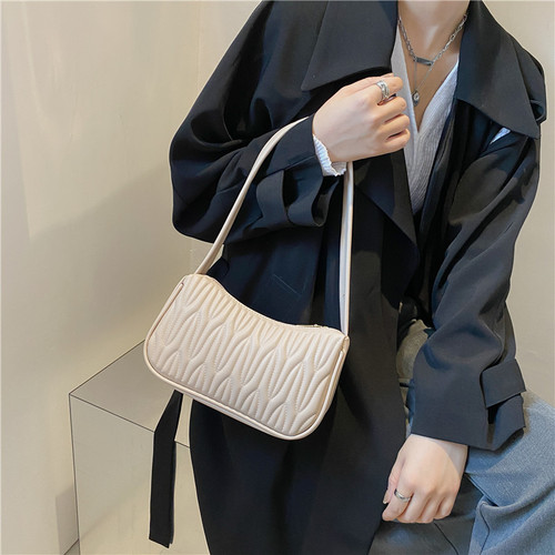  Winter New Casual Shoulder Bag Women's Bag Retro Shoulder Crossbody Bag Casual Commute Baguette Bag