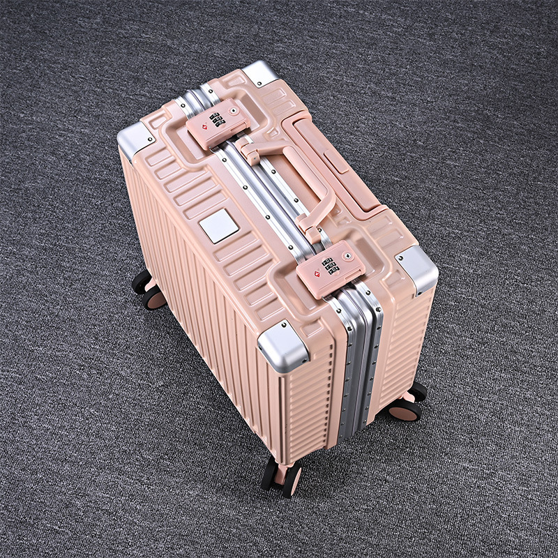 Front opening suitcase student luggage female 18-inch small boarding machine trolley case lightweight multifunctional front male