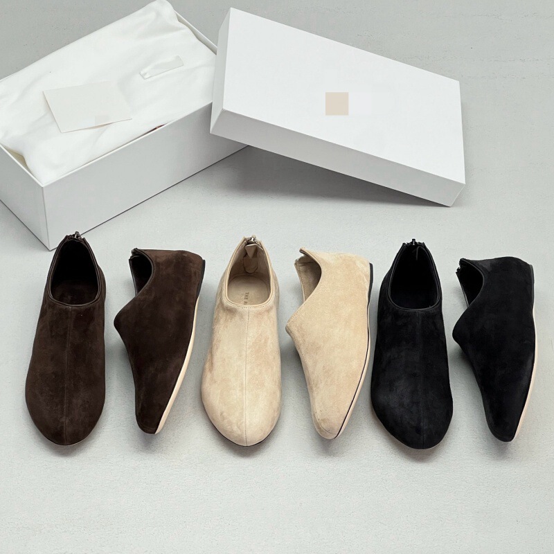 French-style suede back-zip soft flat loafers for women, 2026 autumn and winter new vintage casual shoes French-style suede back-zip soft flat loafers for women, 2026 autumn and winter new vintage casual shoes