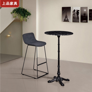 [Guangdong manufacturers] bar table round marble artificial stone cast iron American cafe bar table