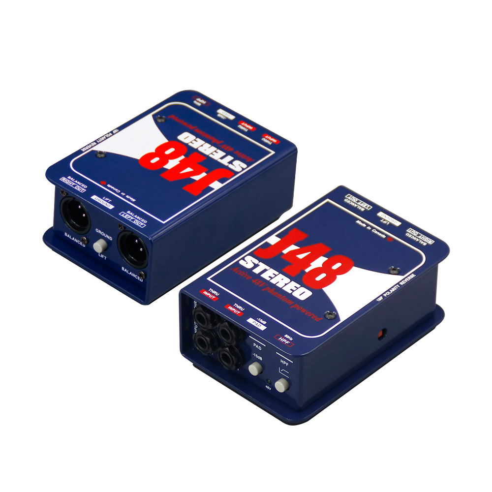 J48 PRO DI 록 일렉트릭 기타 일렉트릭 베이스 전기 박스 키보드 전자 음향 악기 J48 모노 디 박스