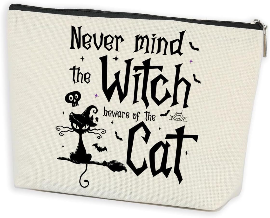 Transfronterizos Amazon Halloween maquillaje letras Halloween brujas maquillaje bolsa bolsa de almacenamiento lino fábrica directa