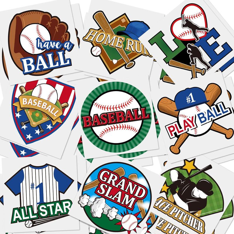 Amazon Best Selling Baseball Temporary Tattoo Sticker Baseball Softball Sports Theme Waterproof Temporary Party Tattoo Sticker
