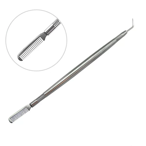Stainless Steel Eyebrow Comb with Needle Dual-use Eyebrow Comb Stainless Steel Needle
