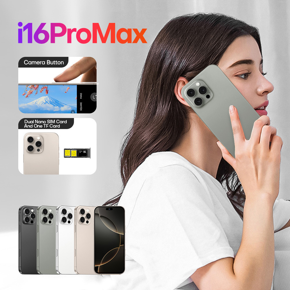 Cross-Border Ai Brand New Original 16Promax Dual-Sim Dual-Standby All-Network Smartphone Direct Sales from the Source Cheap Phone