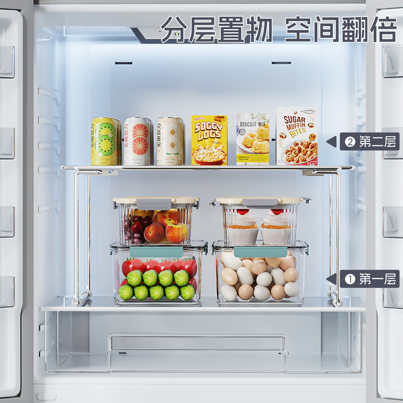 厨房冰箱内部置物架隔层架橱柜分层架冰柜收纳整理神器剩菜盘架子|undefined