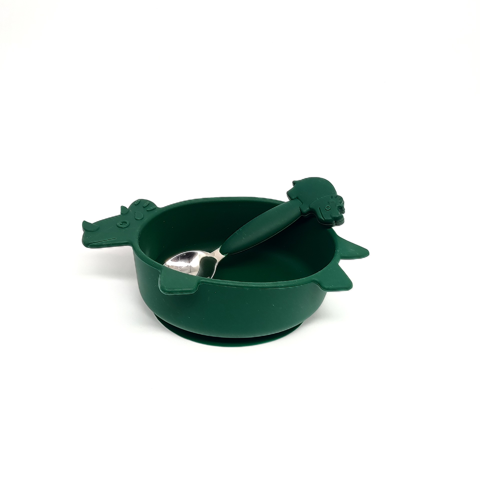 포레스트 그린 [트리케라톱스 그릇 + 트리케라톱스 스푼] 2종 세트