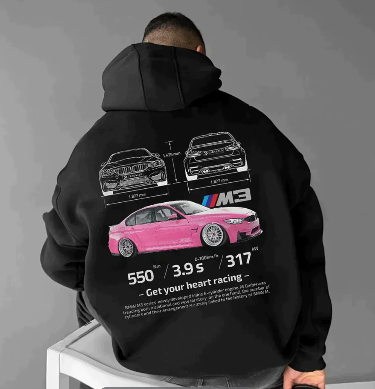 Худи с принтом, унисекс, изображение автомобиля — разные цвета, размеры XS–5XL