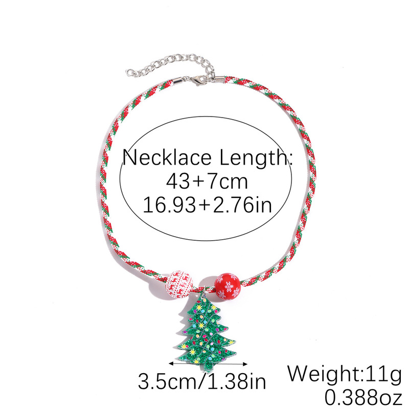 ヨーロッパとアメリカのクロスボーダージュエリークリスマスネックレス合金オイルドリップネックレスクリスマス漫画雪だるまクリスマスツリーペンダントネックレス|undefined