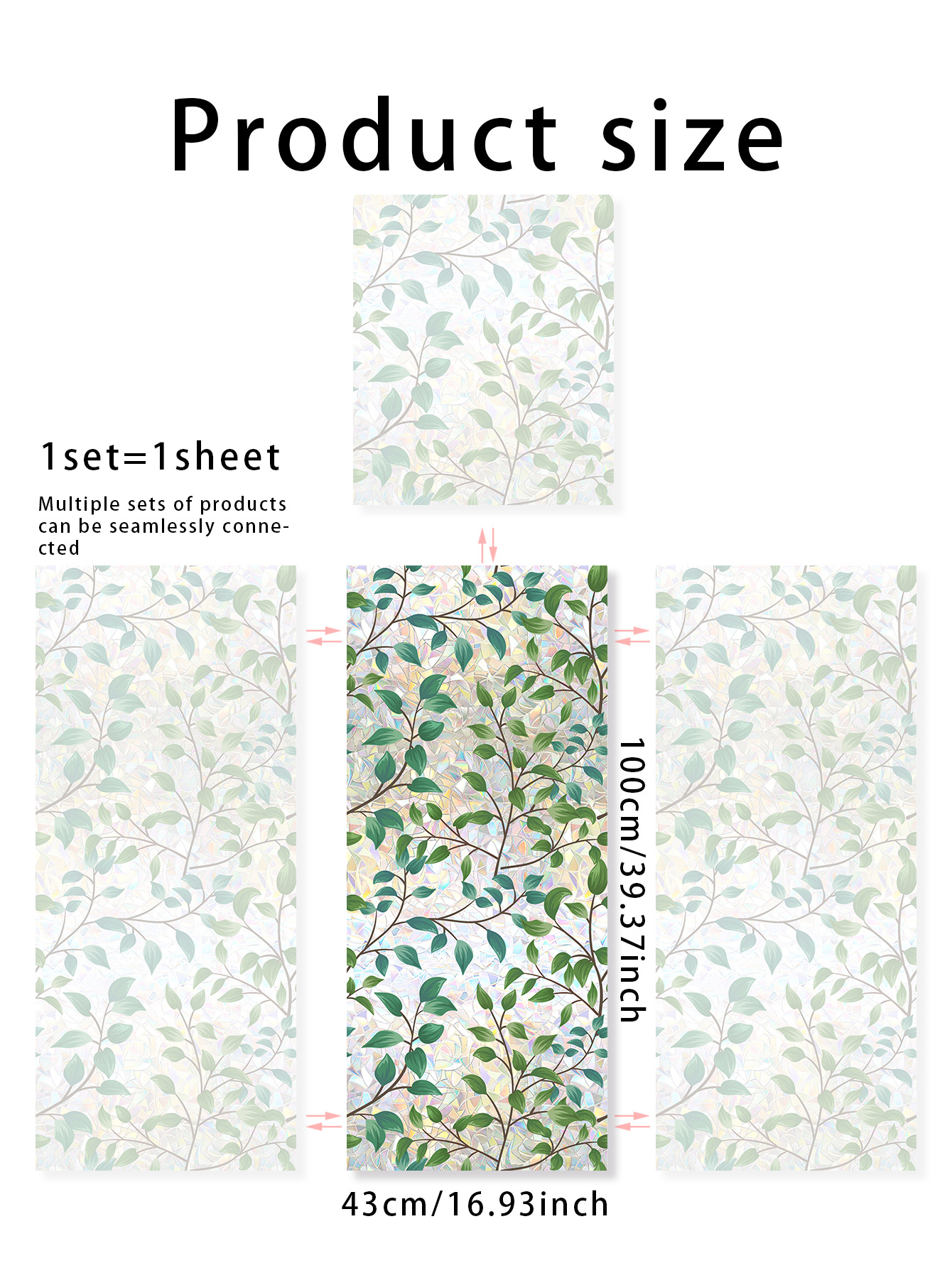 140g Weight Glass paster Home Textiles & Decor Type PVC Material Leaf Pattern Casual, Pastoral Style Casual Pastoral Leaf PVC Glass Paster Wall Art 210