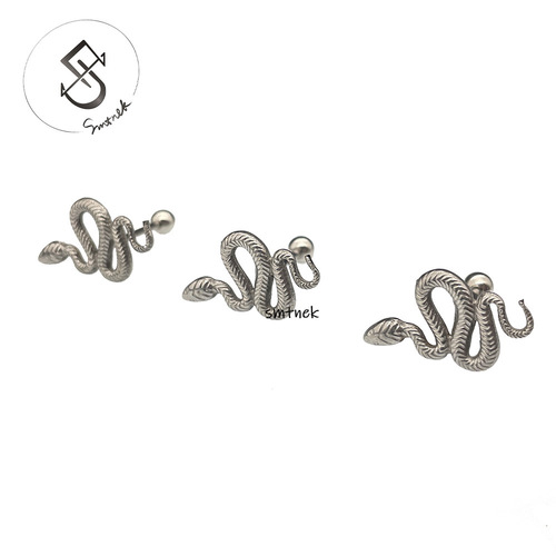 SMTNEK titanium steel precision snake-shaped tongue nail dark non-mainstream stainless steel pierced tongue decoration