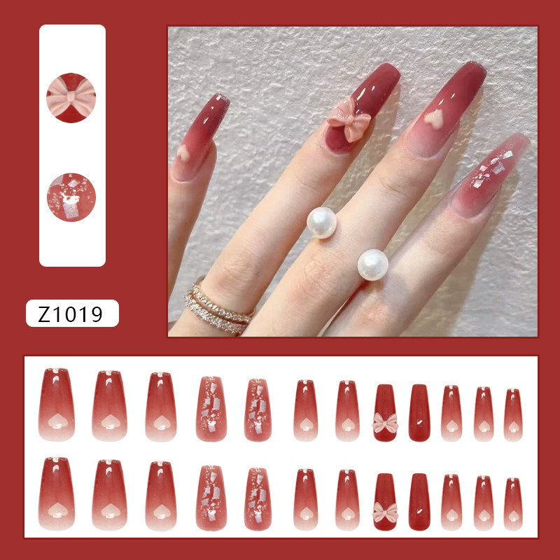 Patrón de perlas blancas de diamantes hechos a mano Uña al por mayor| Glue manicure blanqueador| Perforación de alto nivel