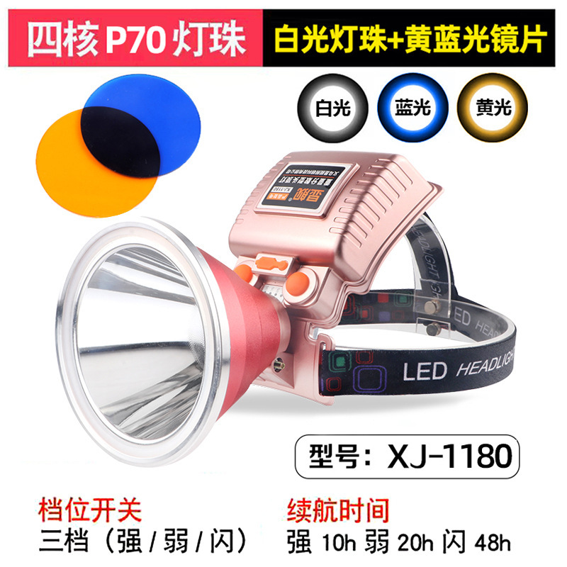 Cañón láser Luz de pesca nocturna Faros de alta potencia Luz fuerte Carga al aire libre Ultra brillante Linterna de largo alcance Lámpara de minero de batería de litio