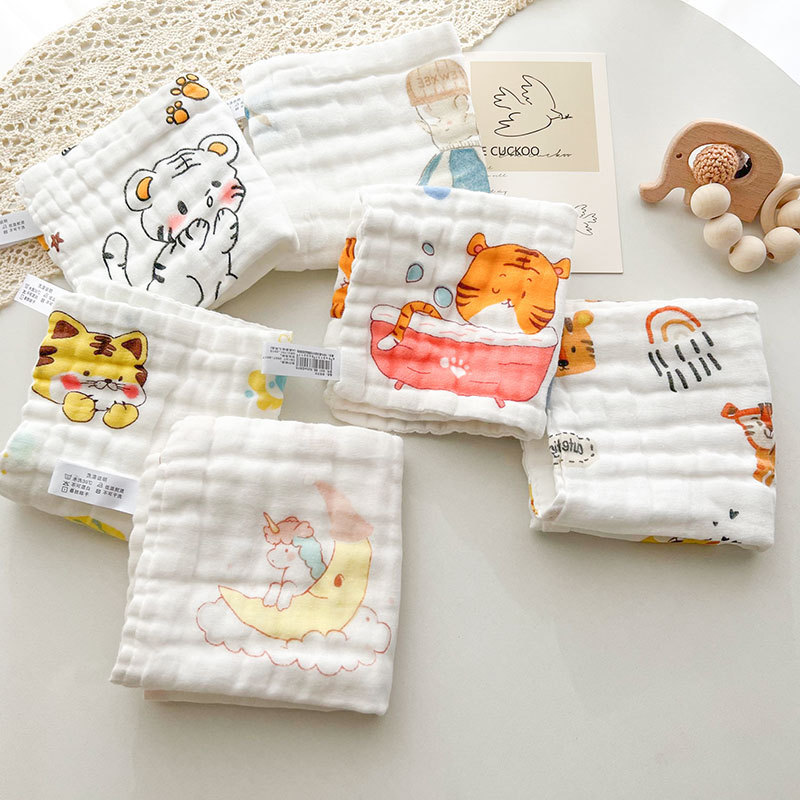 6 layers of gauze baby saliva towel wholesale printed small towel cotton square towel handkerchief towel baby garden towel 6 layers of gauze baby saliva towel wholesale printed small towel cotton square towel handkerchief towel baby garden towel