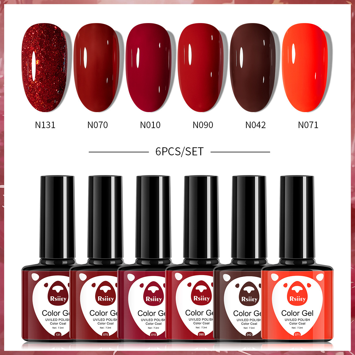 6-color nail polish glue suit popular color painted glossy cat eye UV phototherapy glue for nail salon