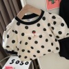 Cute fresh sophisticated top, children's T-shirt, children's clothing, Korean style, with embroidery, with little bears