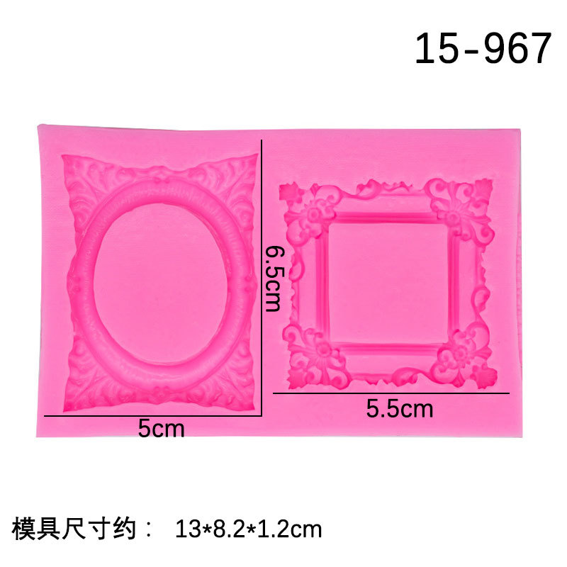 De estilo europeo en relieve patrón vintage decoración de la torta del molde fondant espejo marco seco ritmo de hornear molde de silicona de arcilla epoxi