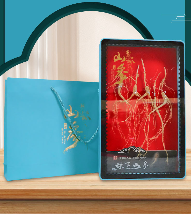 Changbai Mountain Understory Ginseng Gift Box Sun-Dried Whole Root for Soup and Tea overview