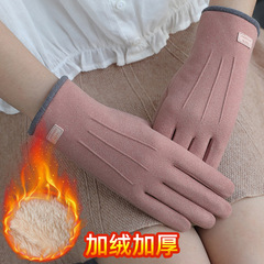 冬季骑行手套女士开车骑行触屏德绒保暖户外骑车批发跨境抖音情侣