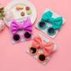 Children's sunglasses suitable for men and women, set, glasses, headband, accessory, flowered, European style