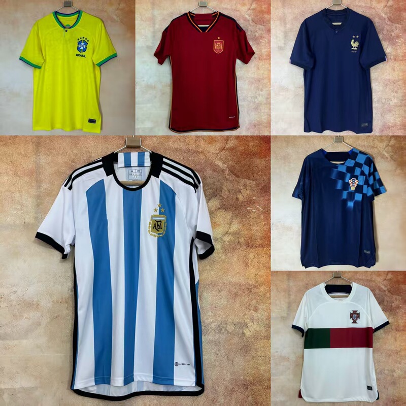 2022 World Cup Fan Edition Jersey 212223 National Team Uniforms Brazil, Netherlands, Argentina, Portugal
