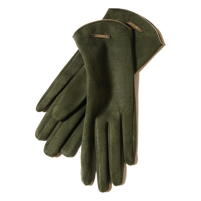 日本の手袋の冬の女性のベルベットは、車のタッチパネルのベルベットの保温防寒手袋の冬の国境を越えた