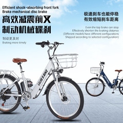 路捷リチウム電気電動自転車成人軽量マグネシウム合金男女自転車補助車自転車海外世代