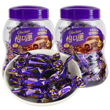 怡口莲瓶装253g流心太妃糖批发休闲零食巧克力味糖果喜糖罐装