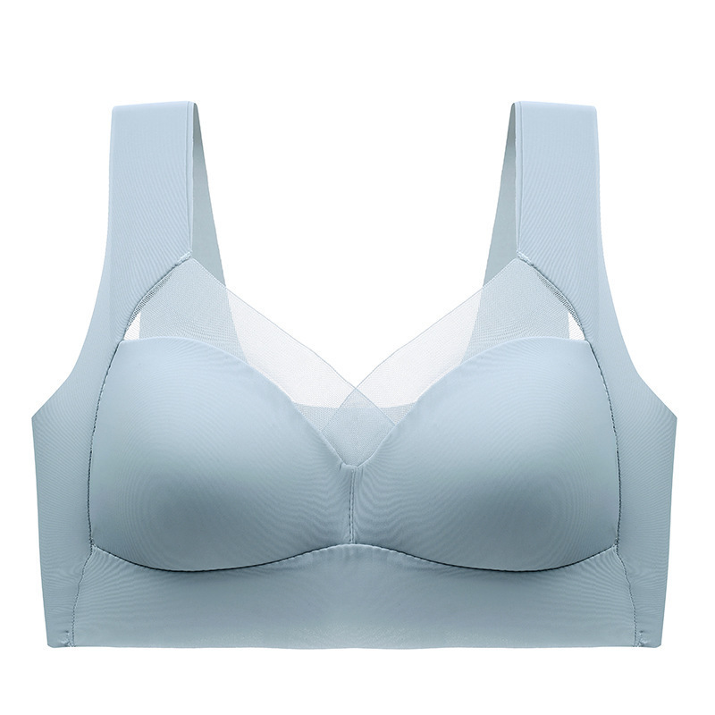 女性用薄氷シルクシームレス下着、プッシュアップ、たるみ防止、固定カップ、ワンピース、ノンワイヤースポーツブラ|undefined
