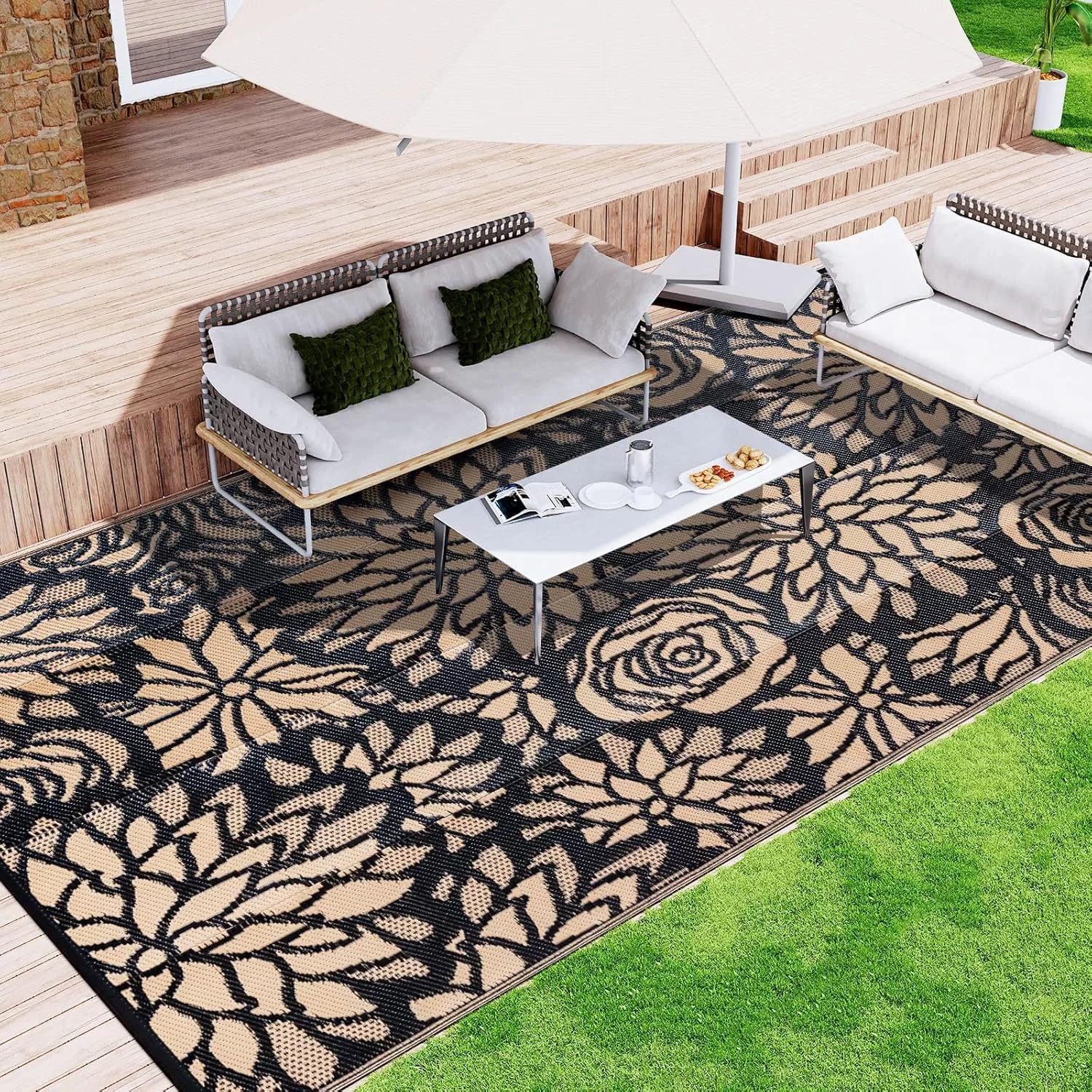 Wear-resistant beach carpet for camping, boho style