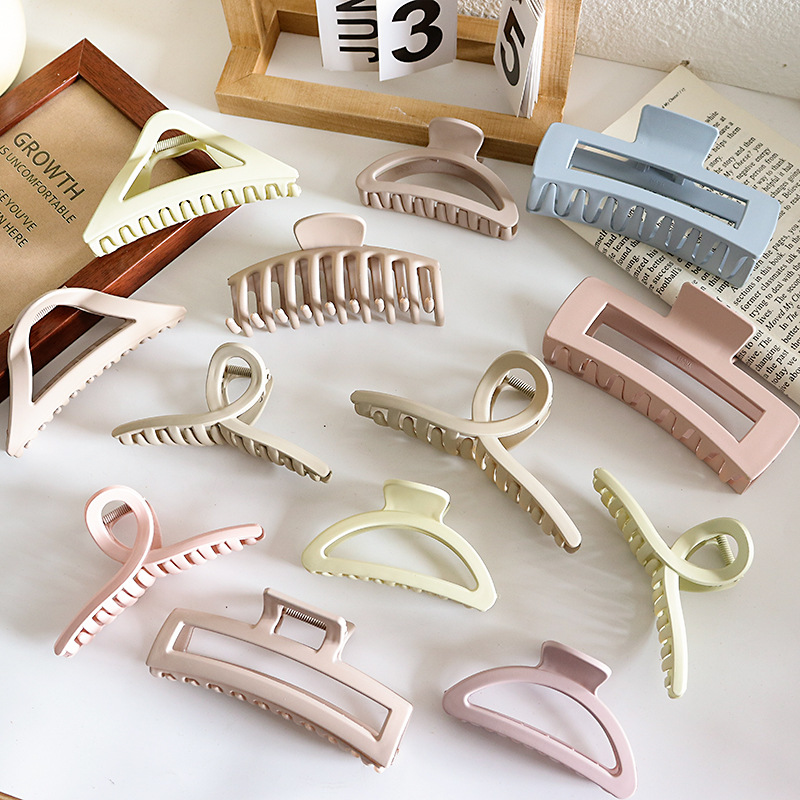 Pinza de pelo de niña de verano fresco macaron clip de pelo grande clip de tiburón estilo francés alto sentido Cabeza trasera horquilla