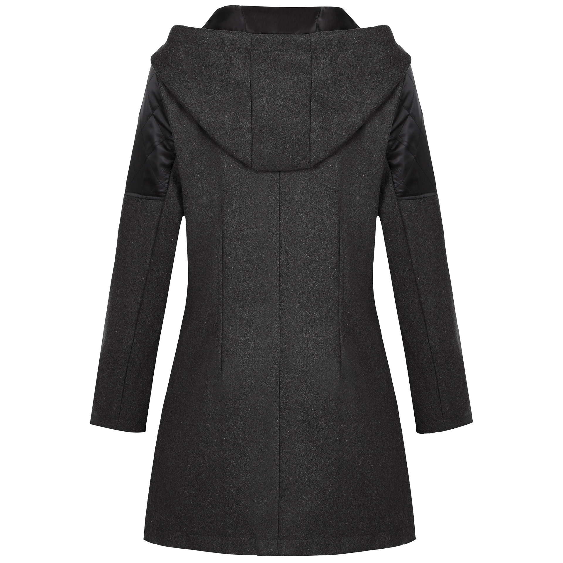 Dammemantel mat diagonaler Reißverschluss, Kapuzen a Kotteng gepolsterter Hautpois, laanger, décker, waarmer Windjacke fir Fraen._voghion.com