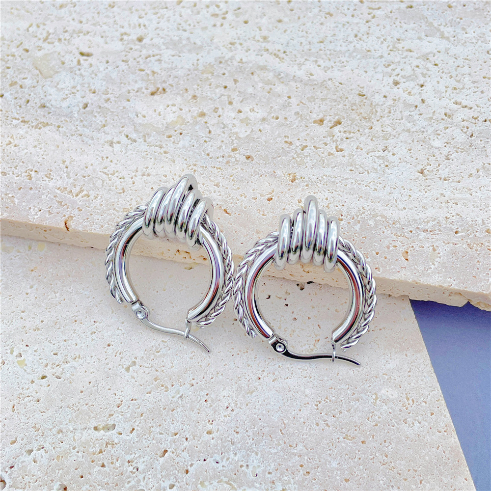 Fashion Geometric Stainless Steel Plating Earrings 1 Pair