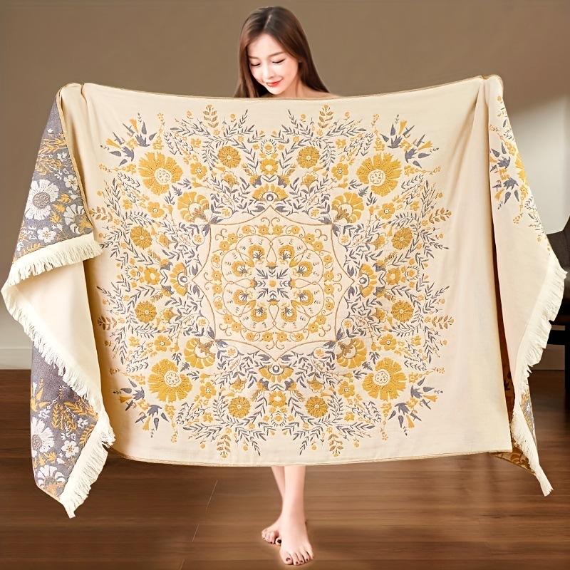 Cross-Border Pure Cotton Multi-Layer Gauze Bath Towel for Adults and Children Multi-Functional Blanket Sofa Towel Absorbent Soft Skin-Friendly Bath Towel