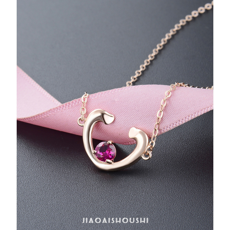 S925 plata esterlina simplista collar de amor femenino coreano de piedra creativa cadena de clavícula suministro al por mayor un agente