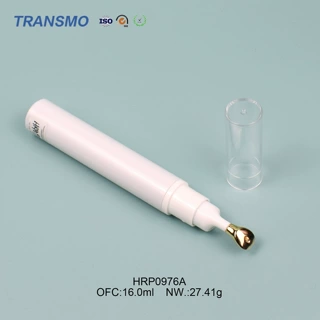 可定制 16ml 真空按压圆形AS真空眼霜涂抹瓶化妆笔 配金属按摩头