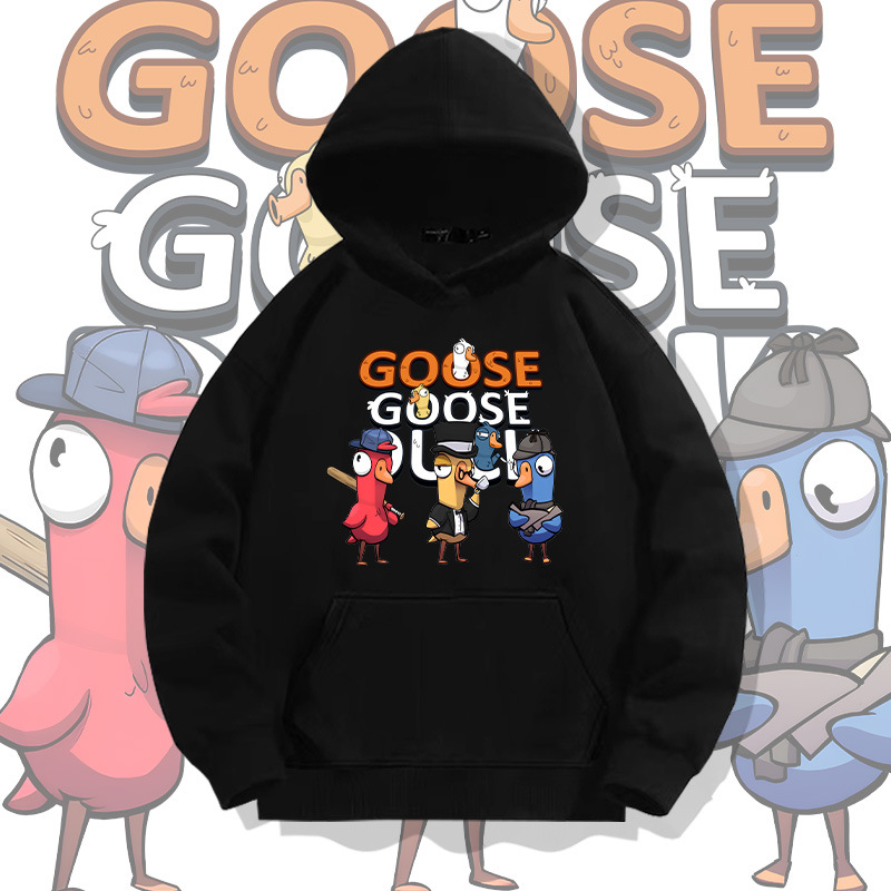 Game peripheral goose duck kill hooded pullover sweater men's autumn student fashion brand loose drop shoulder long sleeve clothes coat